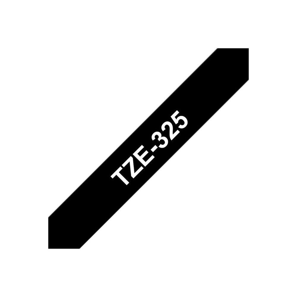 Brother laminated tape TZe-325 - White on black (TZE325)