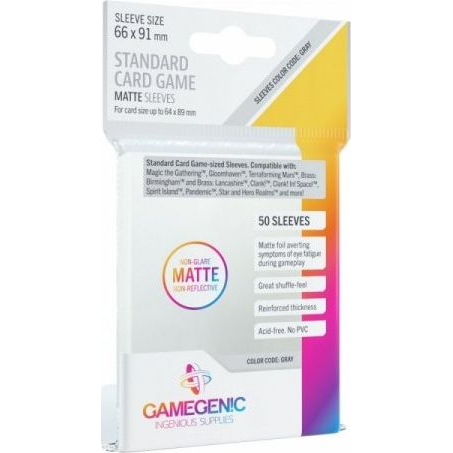Asmodee - Matte Standard Card Game Sleeves 66x91mm (50)
