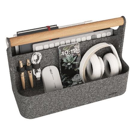 Leitz 61980089 úložný box Odkladacia schránka Obdĺžnikový Plsť, Recyklovaný polyester, buk Šedá