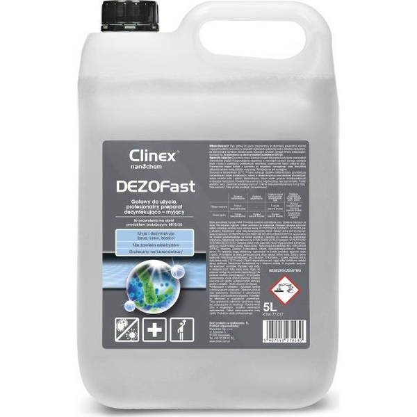  Clinex Profesjonalny preparat do mycia i dezynfekcji CLINEX Dezofast 5L, bakteriobójczy, wirusobójczy, grzybobójczy