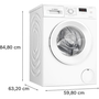 Bosch Serie 2 WGE03200SN mosógép Elöltöltős 8 kg 1200 RPM Fehér