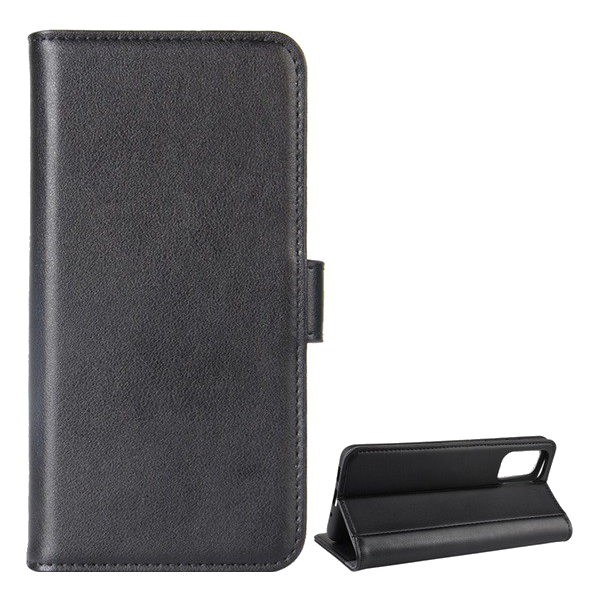 Husa in picioare, piele naturala (FLIP, deschidere laterala, functie de suport pentru birou) NEGRU [Samsung Galaxy S20 5G (SM-G981U)] (5996457936373)