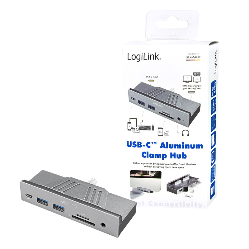 Logilink USB-C Multifunkcionális Hub iMac Pro-hoz, alumínium, USB 3.2 Gen1x1 (UA0347)