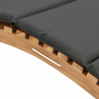 Napozó párnával Sötétszürke 188 x 55 x 59 cm Tömör tíkfa