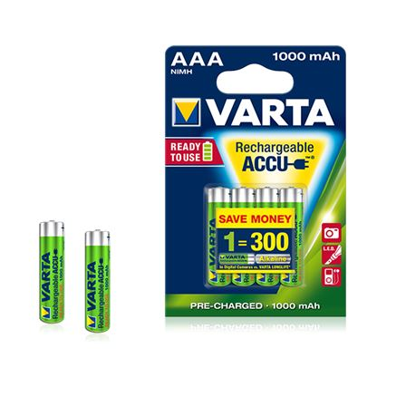 Varta Ready To Use AAA Ni-Mh 1000 mAh ceruza akku (4db/csomag)