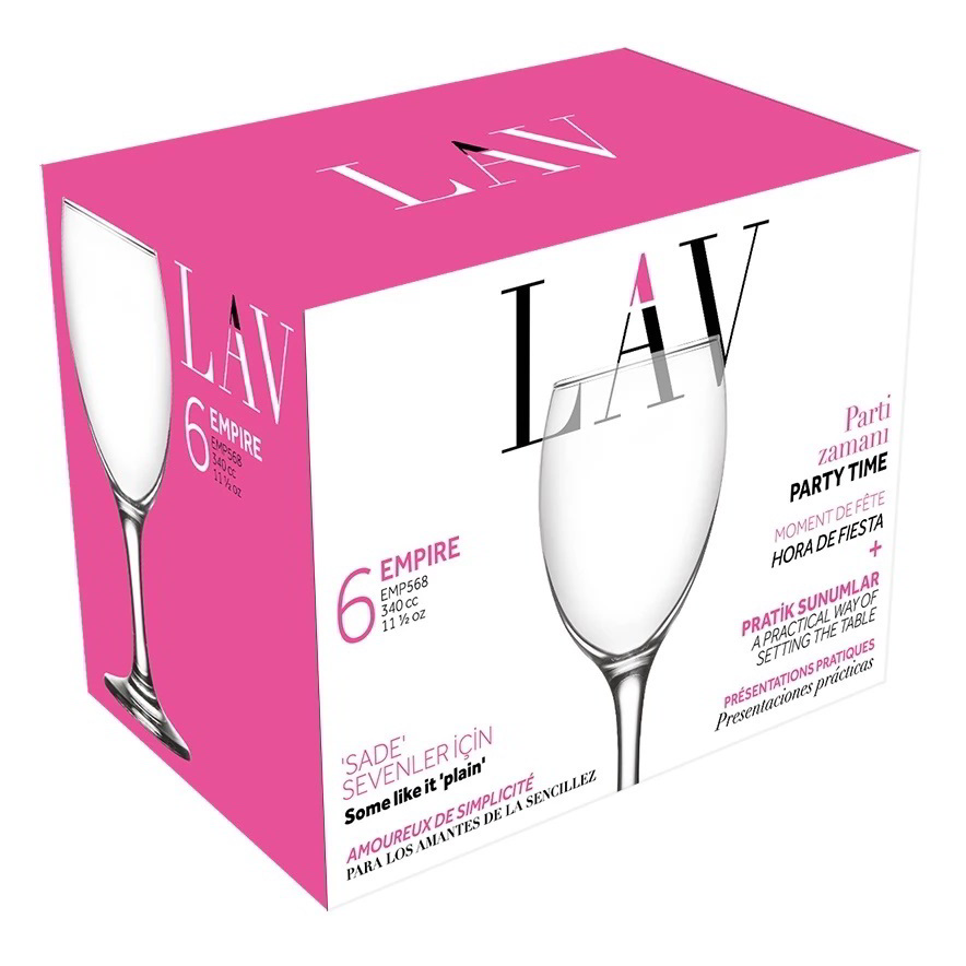 LAV Empire Wine 340ml Vörösboros üveg pohár szett 6 darabos (LV-EMP568F)