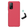 NILLKIN SUPER FROSTED műanyag telefonvédő (gumírozott, érdes felület + asztali tartó) PIROS [Xiaomi Mi 10T Pro 5G]