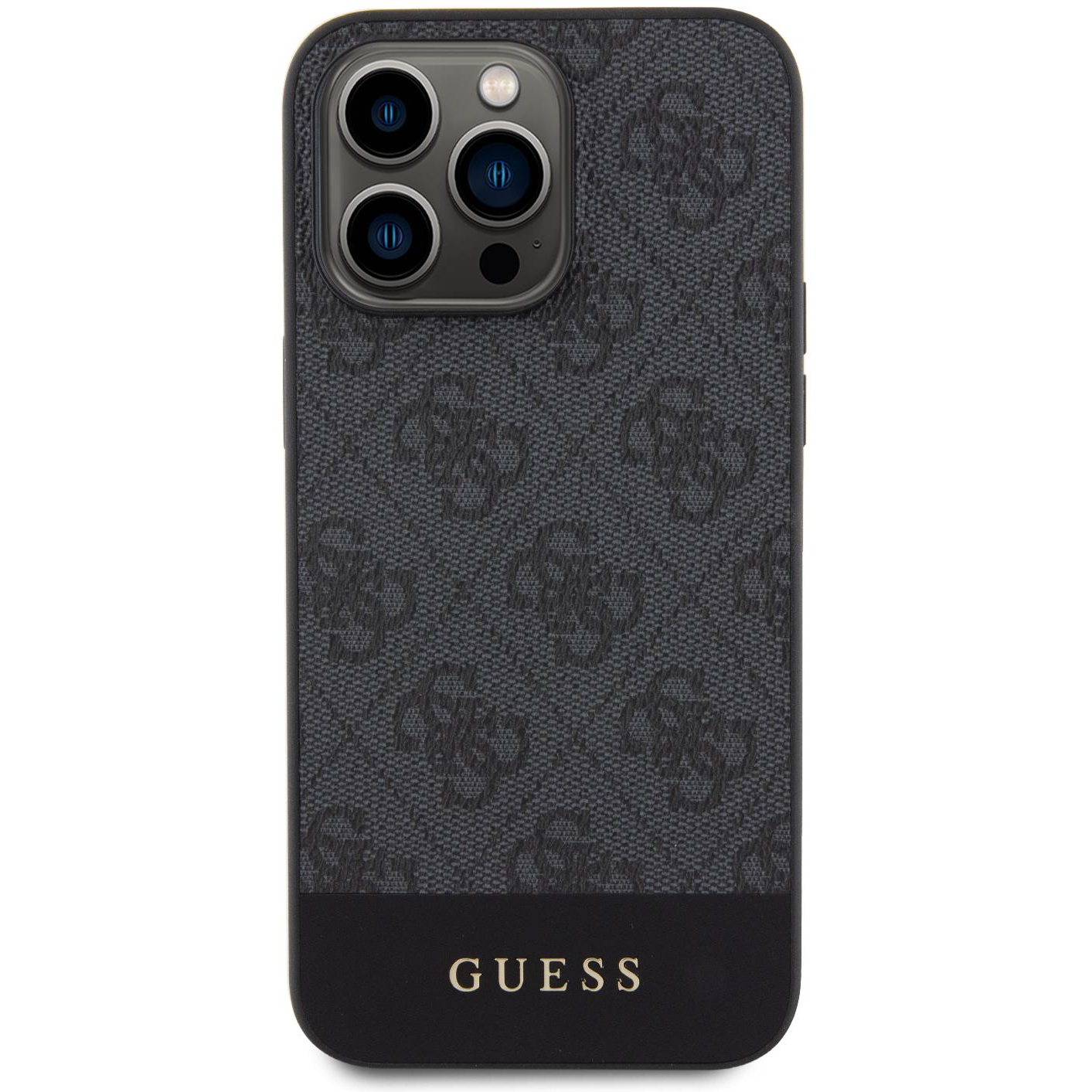 Guess PU 4G Stripe iPhone 15 Pro Max MagSafe fekete tok (GUHMP15XG4GLGR)