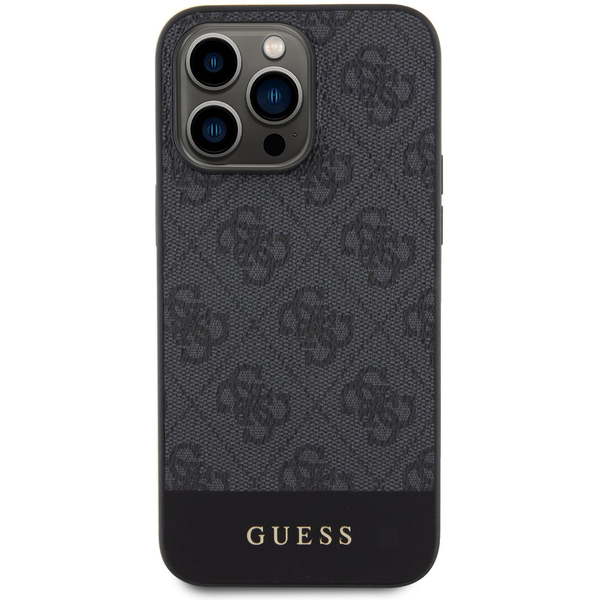 Предпазен калъф Cover Guess PU 4G Stripe MagSafe за iPhone 15 Pro Max, Черен