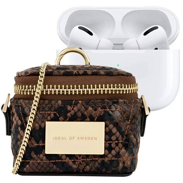 IDEAL OF SWEDEN, Mini torbica za AirPods Any Generation Model Poppy z verigo in karabinom, Rjava