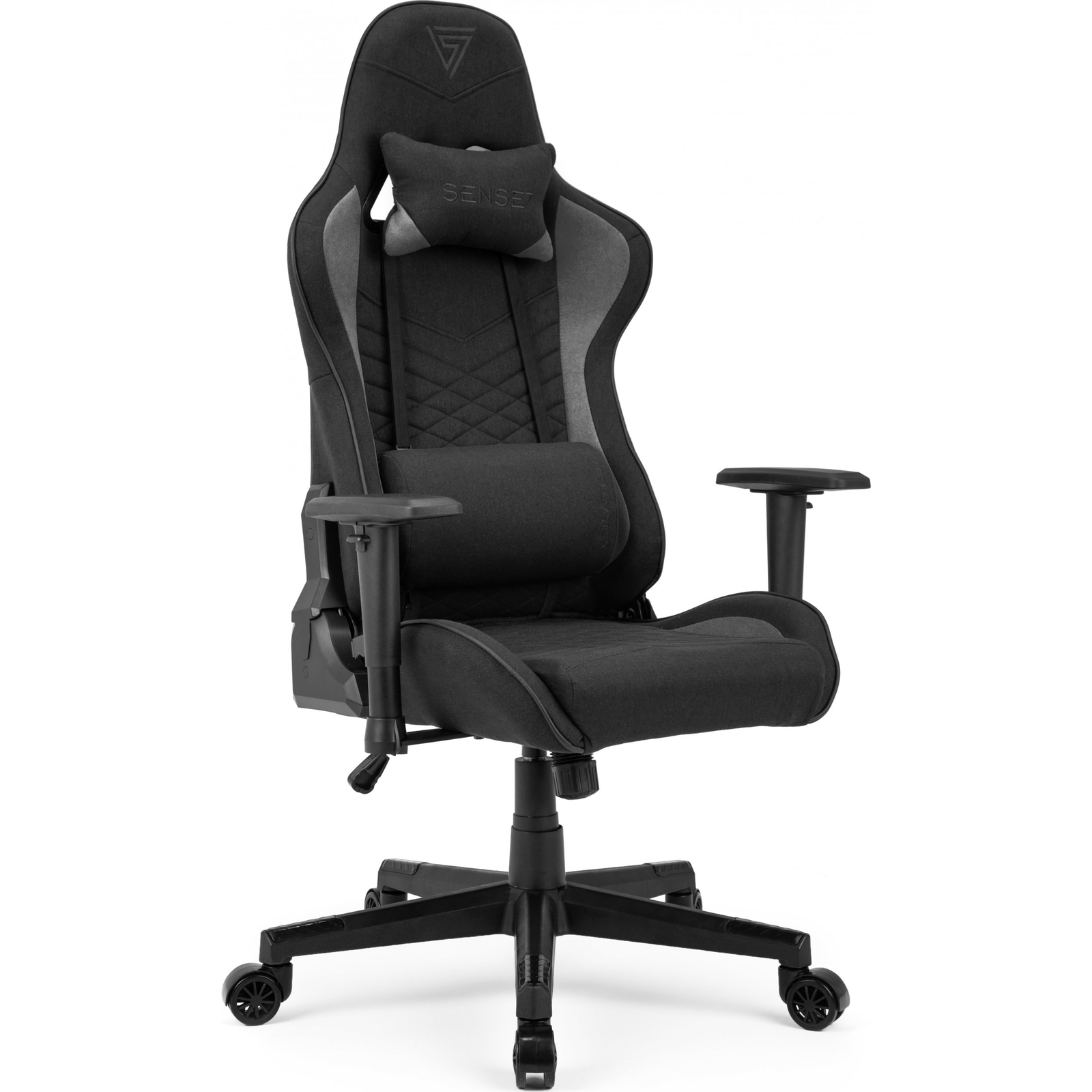 SENSE7 Spellcaster Gamer Szék Szövet Fekete-Szürke (5902659841551)