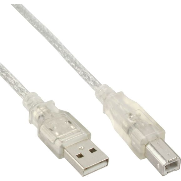 InLine 34503T cabo USB USB 2.0 0,3 m USB A USB B Transparente