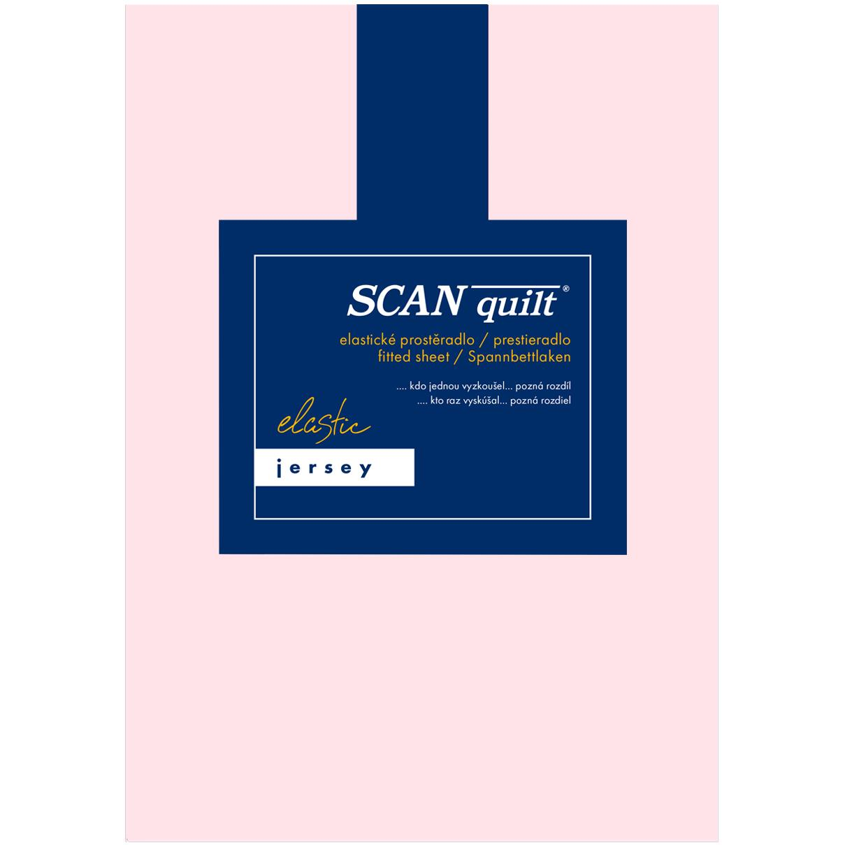 SCANquilt JERSEY ELASTIC LYCRA lepedő, világos rózsaszín, 160×200 cm (33500)