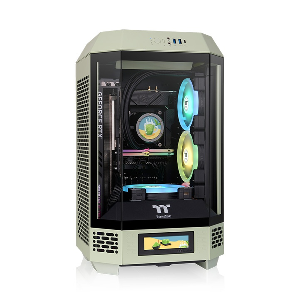 Thermaltake The Tower 250 Mini Torony Számítógépház + 2db 120mm Ventilátor - Matcha Zöld