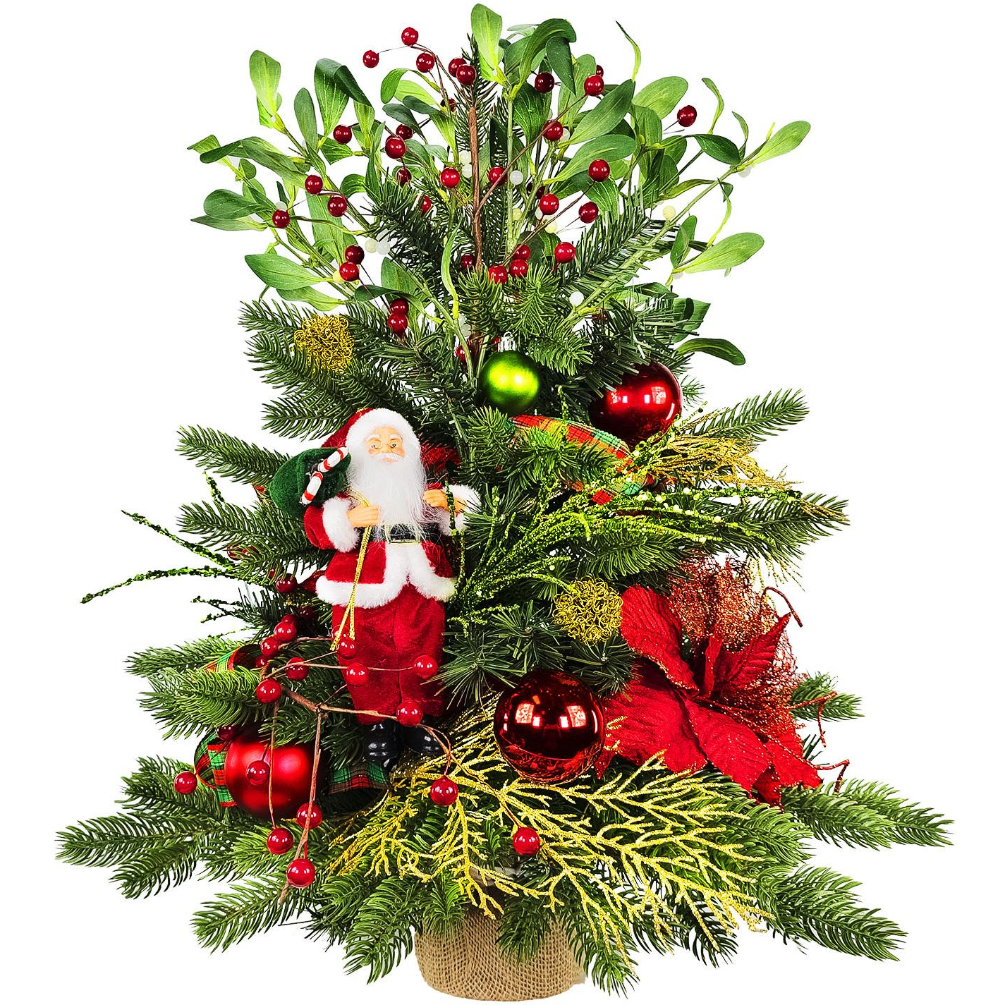 LAALU LED fényekkel díszített karácsonyfa - Santa II, 26 dísz, 60 cm (LAU-2401-OZM-60B)