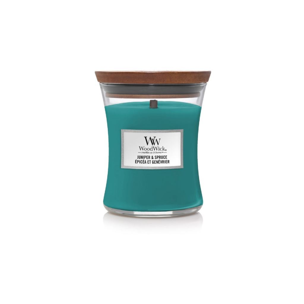 Woodwick Juniper & Spruce közepes gyertya (38292) (38292)