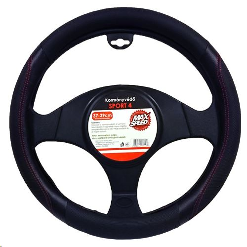 Протектор за кормило Maxspeed Sport4, 37-39 см, синтетична кожа, Черен