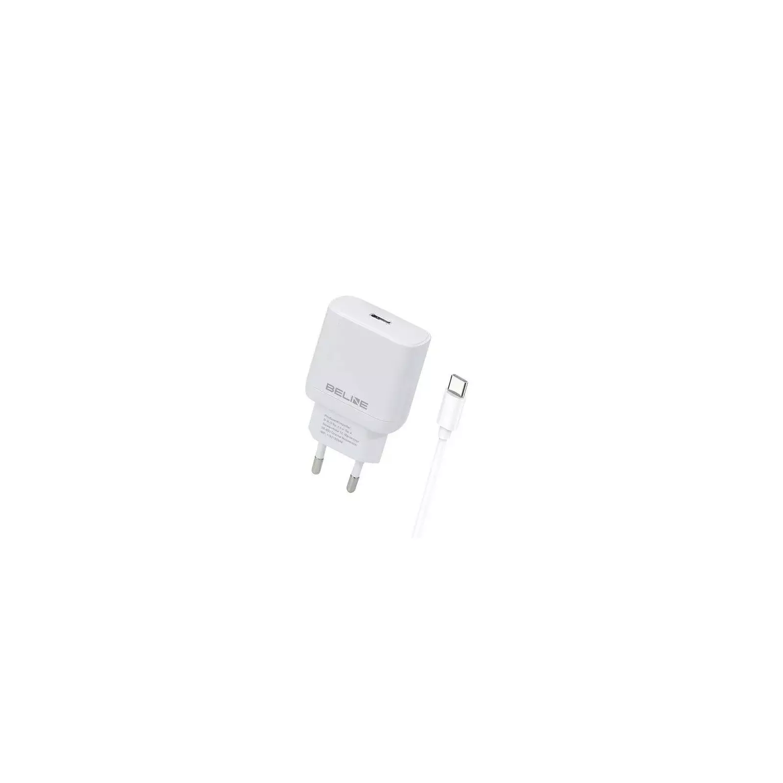 Beline BLNCW30 USB-C Hálózati töltő + USB-C kábel - Fehér (30W) (BELI02177)