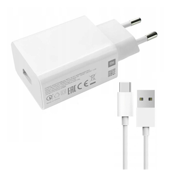 XIAOMI hálózati töltő USB aljzat (5V / 3000mA, 22.5W, gyorstöltés támogatás + Type-C kábel) FEHÉR (MDY-11-EP / LB4173U0324503(D)) (MDY-11-EP / LB4173U0324503(D))