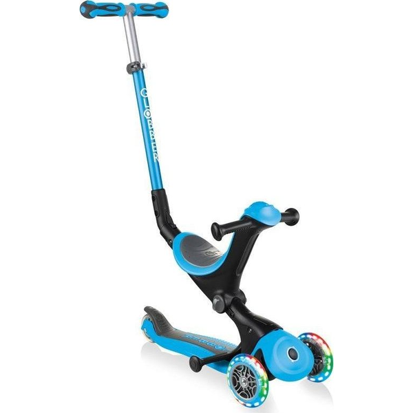 Globber Go-Up Deluxe Lights Háromkerekű gyerek roller üléssel - Kék