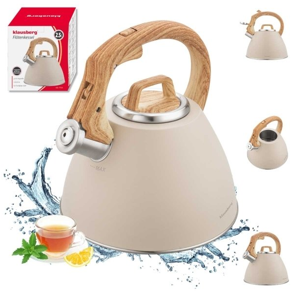 Klausberg KB-7954 rozsdamentes acél vízforraló 2,5L sípolóval (KB-7954)