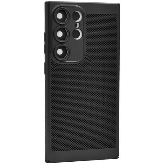 Gigapack Samsung Galaxy S24 Ultra (SM-S928) légáteresztő, lyukacsos műanyag tok fekete (GP-151541) (GP-151541)