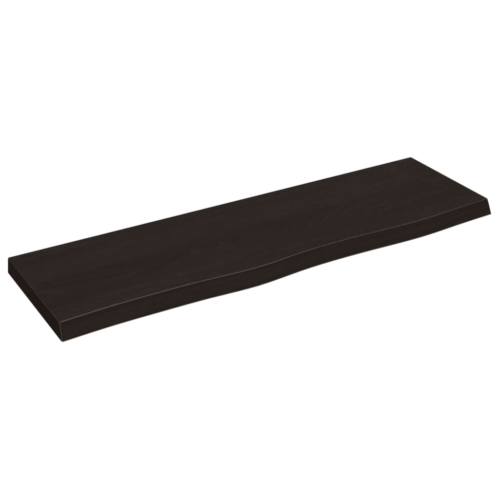 sötétbarna kezelt tömör tölgyfa fali polc 100x30x(2-4) cm (363801)
