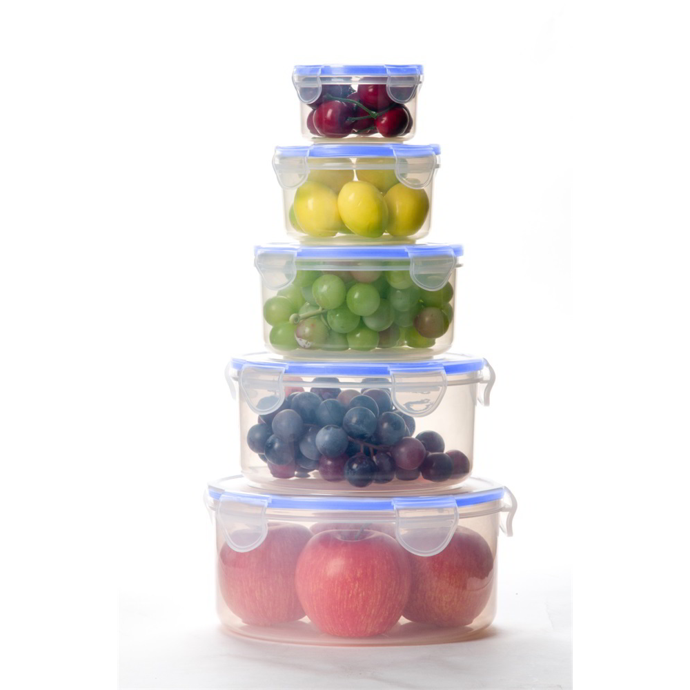 TOO KT-142 Műanyag kerek ételtároló készlet (5 db / csomag) (KT-142)