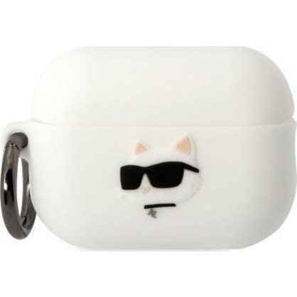  Karl Lagerfeld Etui Karl Lagerfeld KLAP2RUNCHH Apple AirPods Pro 2 cover biały/white Silicone Choupette Head 3D
