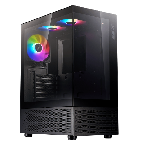 ADATA XPG Ház Midi ATX Invader X Mini, 5x120mm RGB ventilátor, Tápegység nélkül, üvegfalú, fekete (INVADERXMINIMT-BKCWW)
