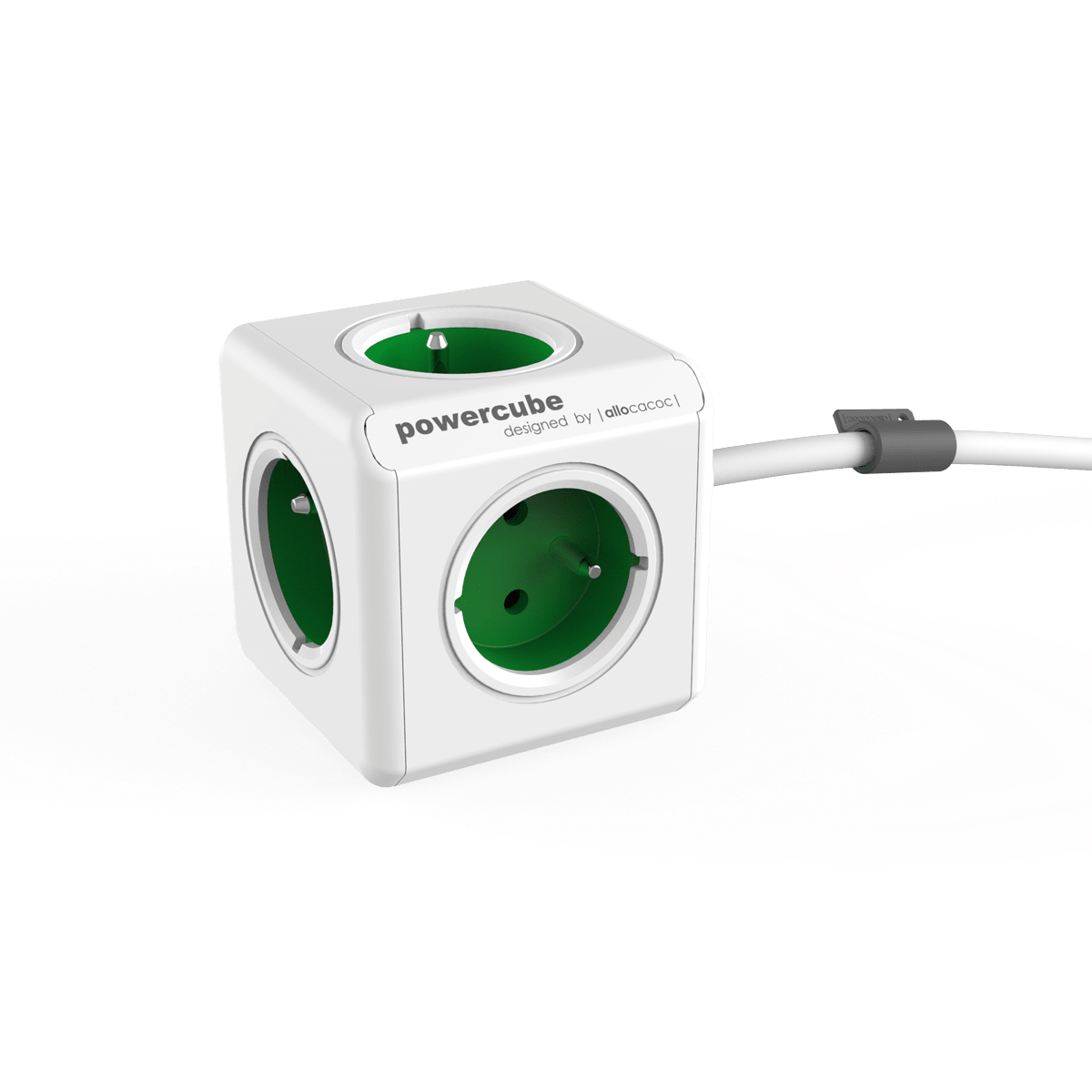Allocacoc PowerCube Extended 4 csatlakozós elosztó - Zöld (2300GN/FREXPC)