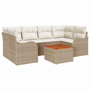 Bézs Kerti Kanapé Szett 7 pcs Beige, fehér Nagy