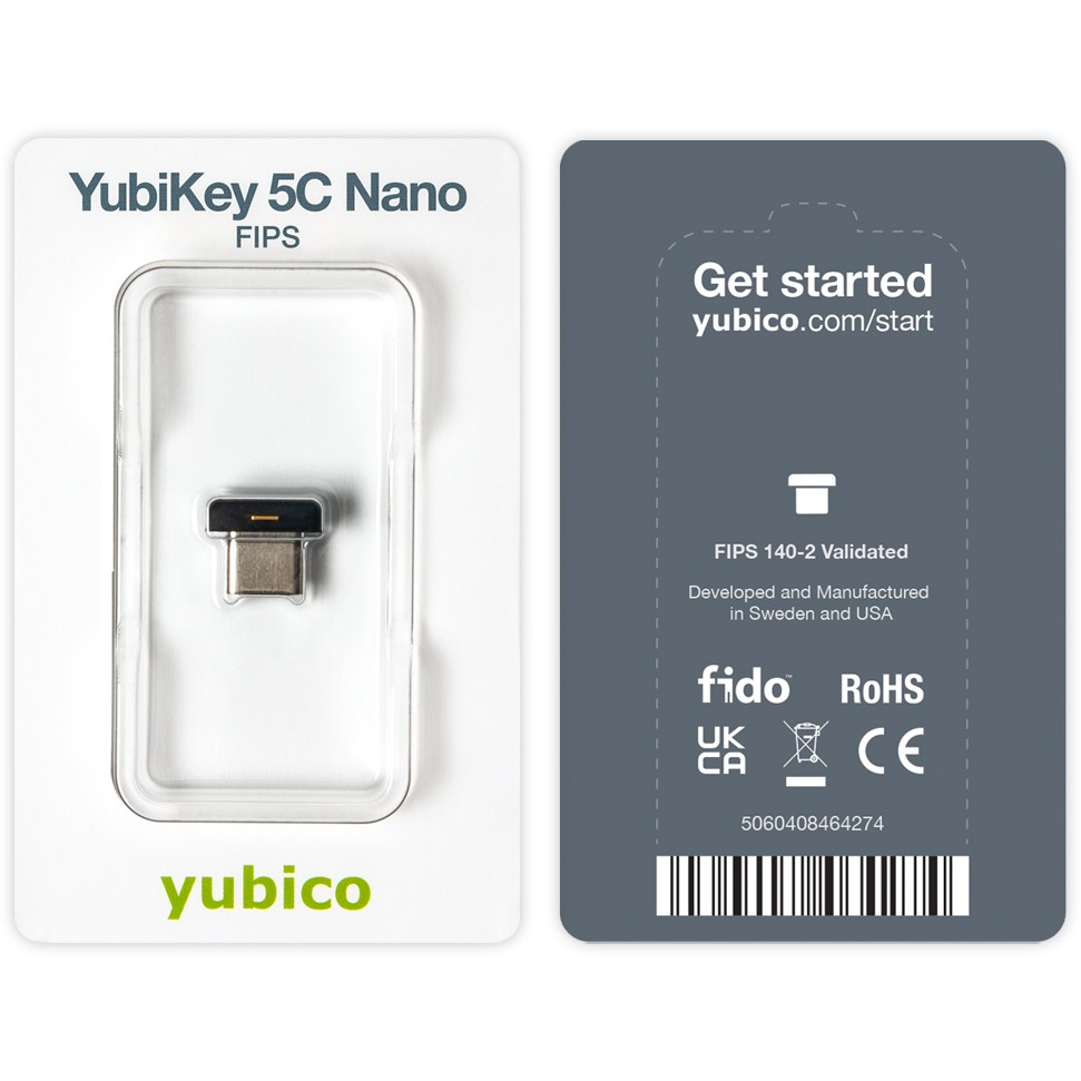 Yubico YubiKey 5C Nano FIPS kriptopénztárca USB-C (5060408464274)