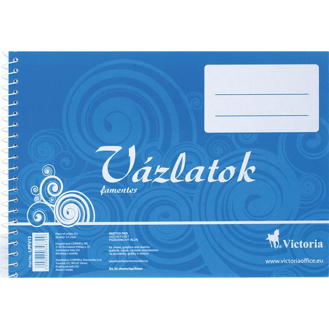 Victoria 32 lapos B5 famentes vázlatfüzet (713062013)