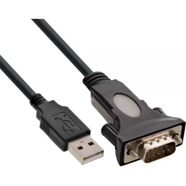 InLine 4043718121441 csatlakozó átlakító USB A DB9 Fekete (33306I)