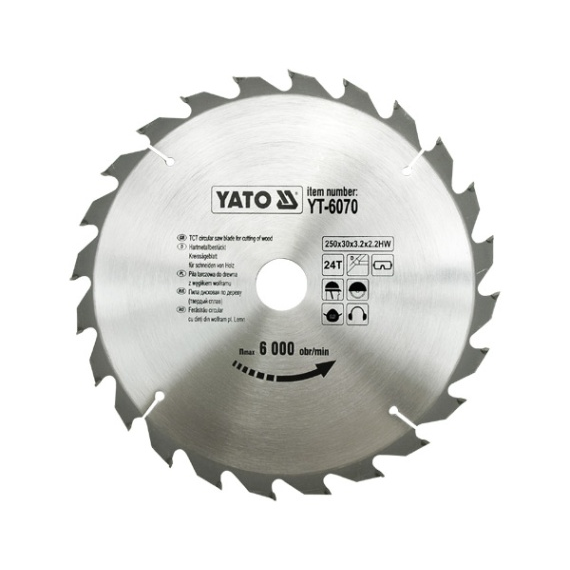 Fűrésztárcsa 250x24x30 YT-6070 YATO láncfűrészhez (YT-6070)