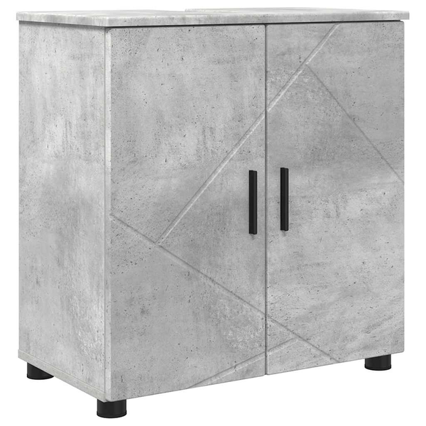 Fürdőszoba Székény ajtóval Beton szürke 61 x 35 x 64 cm Faanyag