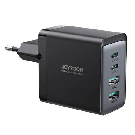 Joyroom JR-TCG02 2x USB-A/2x USB-C 65W hálózati töltő + USB-C - USB-C kábel fekete (6941237128775) (6956116742492)