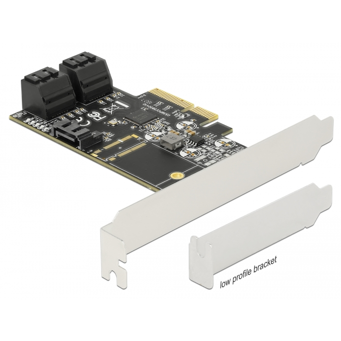 Delock 5 portos SATA PCI Express x4 Kártya - alacsony profilú formatényező (90395) (90395)