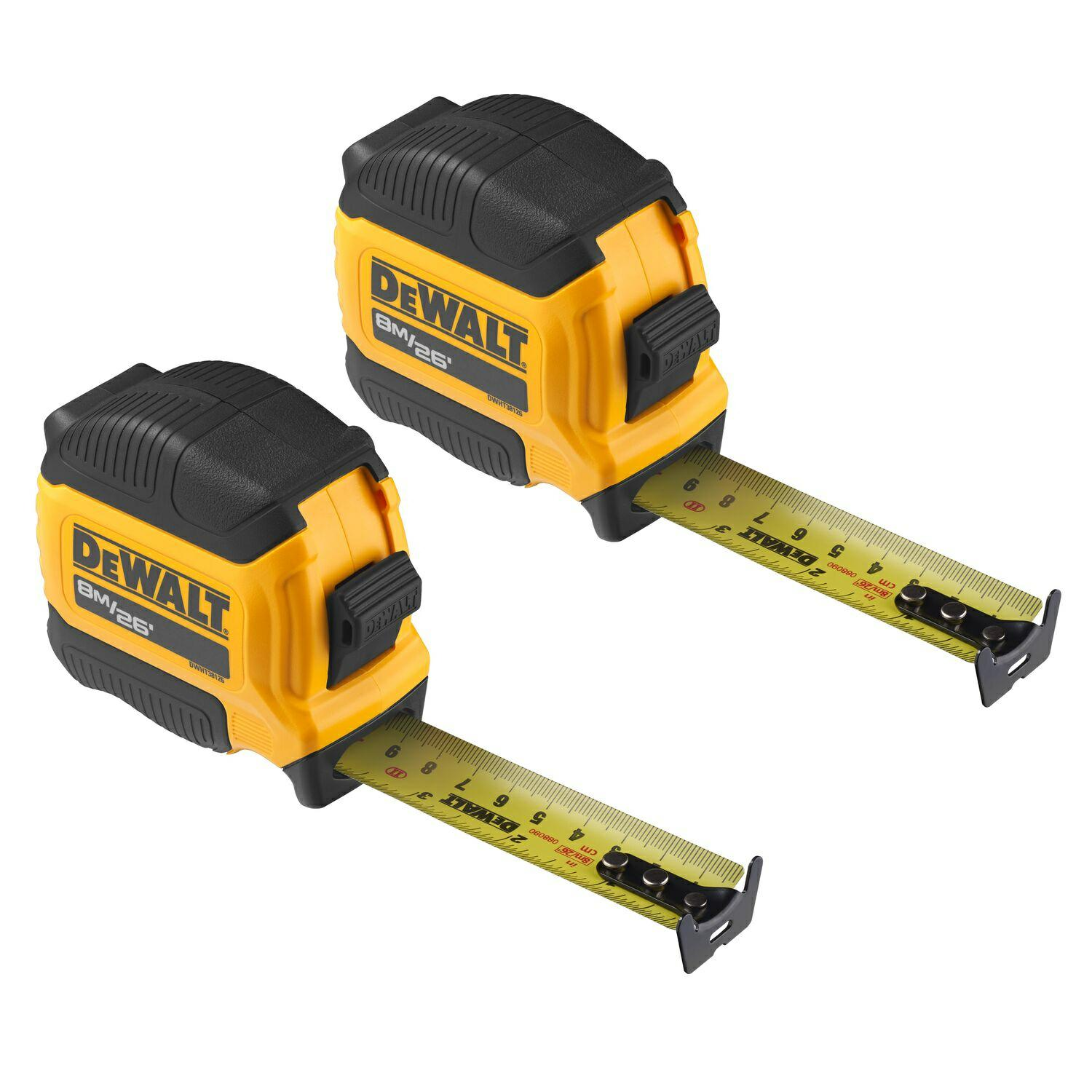 Dewalt Kompakt Mérőszalag 8 M/26 Ft X 28 mm (2 Db) (DWHT38127-9)