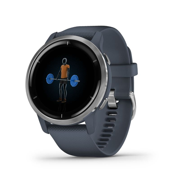 Часовник smartwatch Garmin Venu 2, Blue Granite/Silver
