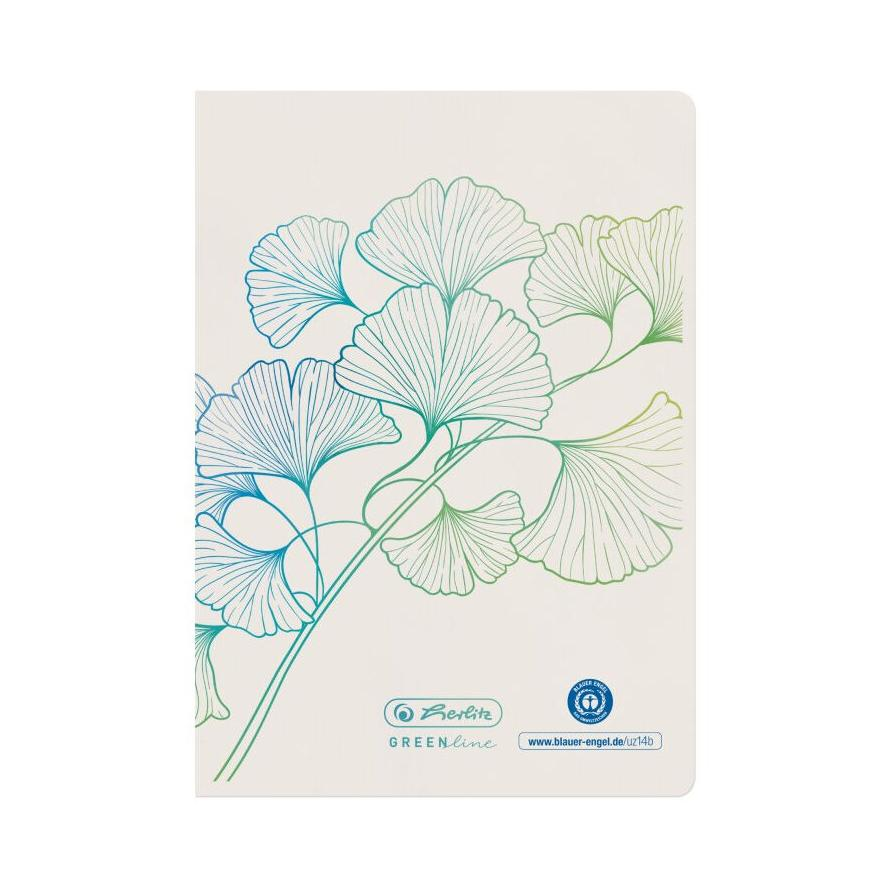 Herlitz GREENline Ginkgo A6 32lapos vonalas füzet (50033584)