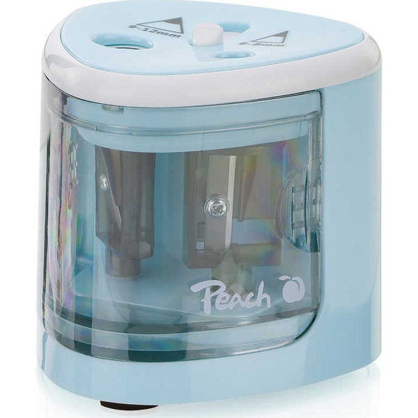 Peach PO102 Elektrisk blyantspidser Blå, Hvid