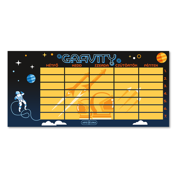 Ars Una Órarend egylapos fiús, GRAVITY 25db/csomag (50493678) (50493678)