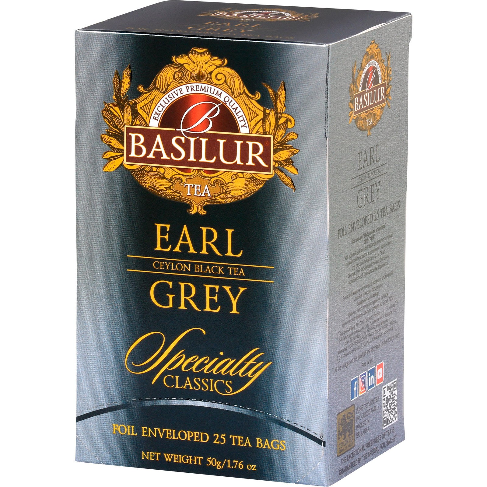BASILUR Specialty Earl Grey 25 × 2 g, filteres (4792252001114)