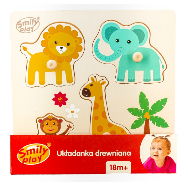 Бебешки пъзели, SmilyPlay, Животни, Дърво, 2+