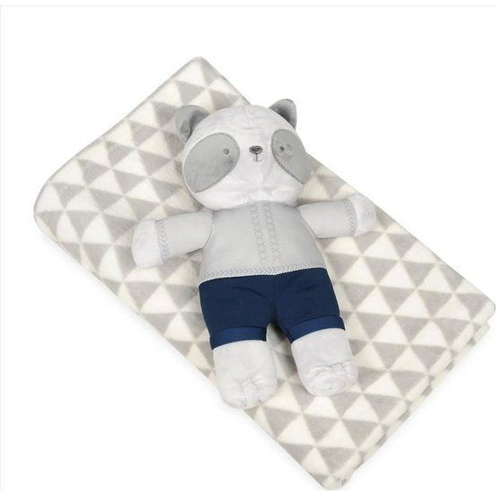 BABYMATEX Takaró játékkal Panda Grey 75 x 100 cm