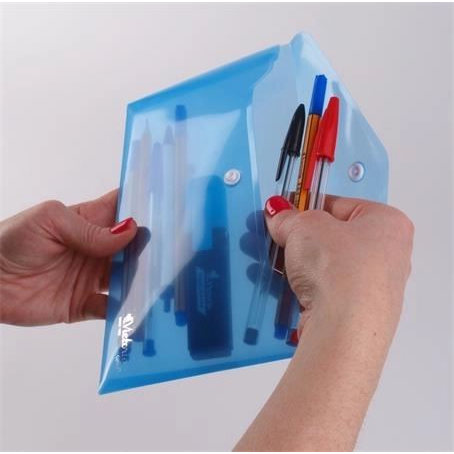 Victoria patentos irattartó tasak, DL (csekk) méretű kék (IDITDLK) (IDITDLK)