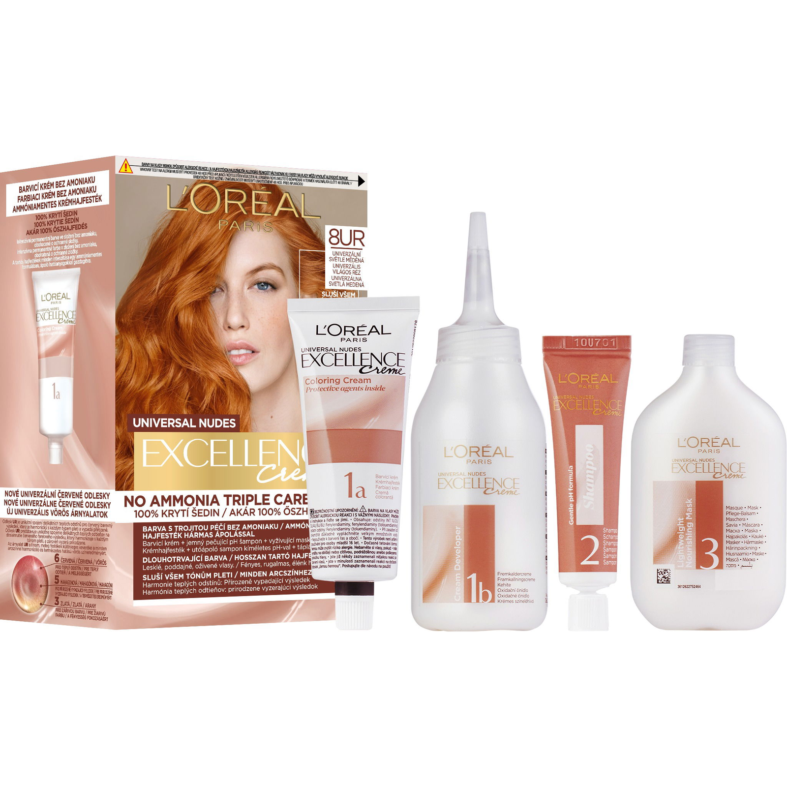 L'ORÉAL PARIS Excellence Universal Nudes 8UR Univerzális világos réz (3600524126193)