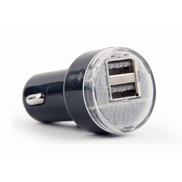 Gembird EG-U2C2A-CAR-02 USB Autós töltő - Fekete (10W)